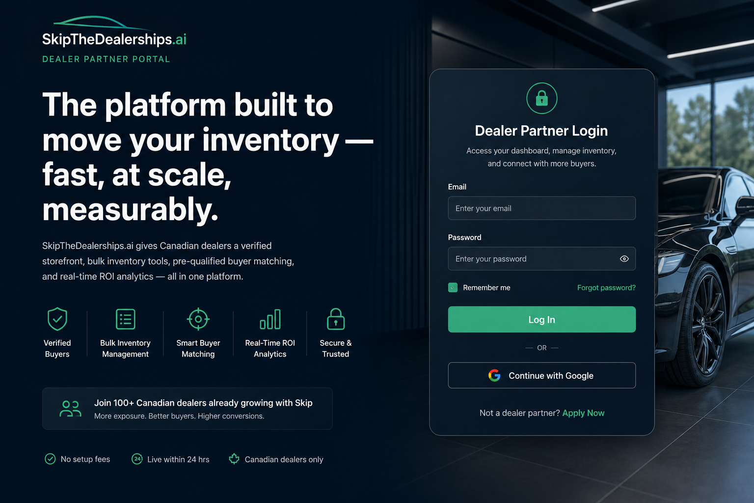 SkipTheDealerships.ai Dealer Partner Portal